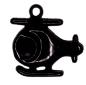 Preview: Kids button as a helicopter made of plastic in black 18 mm 0,71 inch